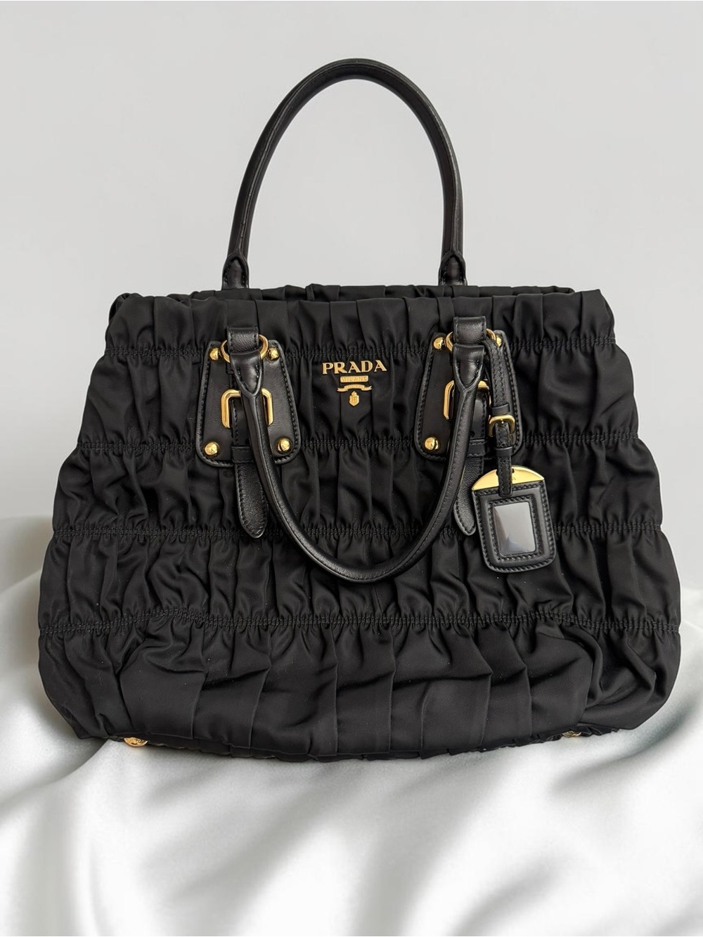 Prada Black Tessuto Nylon Gaufre Tote